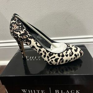 White House Black Market Animal Print Heels